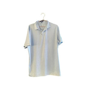 Peter Millar Crown Crafted Men's Blue Button Up Golf Polo Shirt Size Large